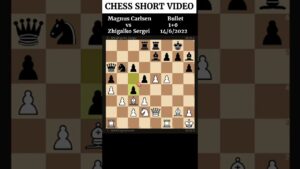 Magnus Carlsen vs Zhigalko Sergei (1+0, 14/6/2022) #shorts #chess #agadmator #magnuscarlsen