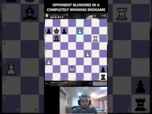 OPPONENT BLUNDERS IN A COMPLETELY WINNING ENDGAME!! #shorts