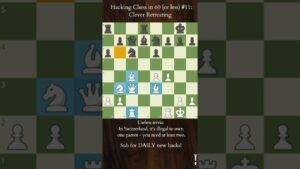 Hacking Chess in 60 (or less) #11 – Retreating Pieces #shorts #chess #chessshorts #hacks #middlegame