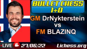 Magnus Carlsen vs FM Blazinq | Bullet Chess 1+0 | lichess.org | 27/06/22