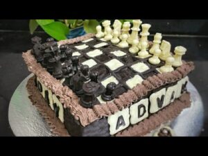 100% Edible Chess Theme Chocolate Cake For Chess Lover’s.