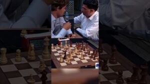 Magnus  traps Anand’s queen in 10 moves !! #chess #magnus #blitz #fyp #foryou #shorts #vishy #anand